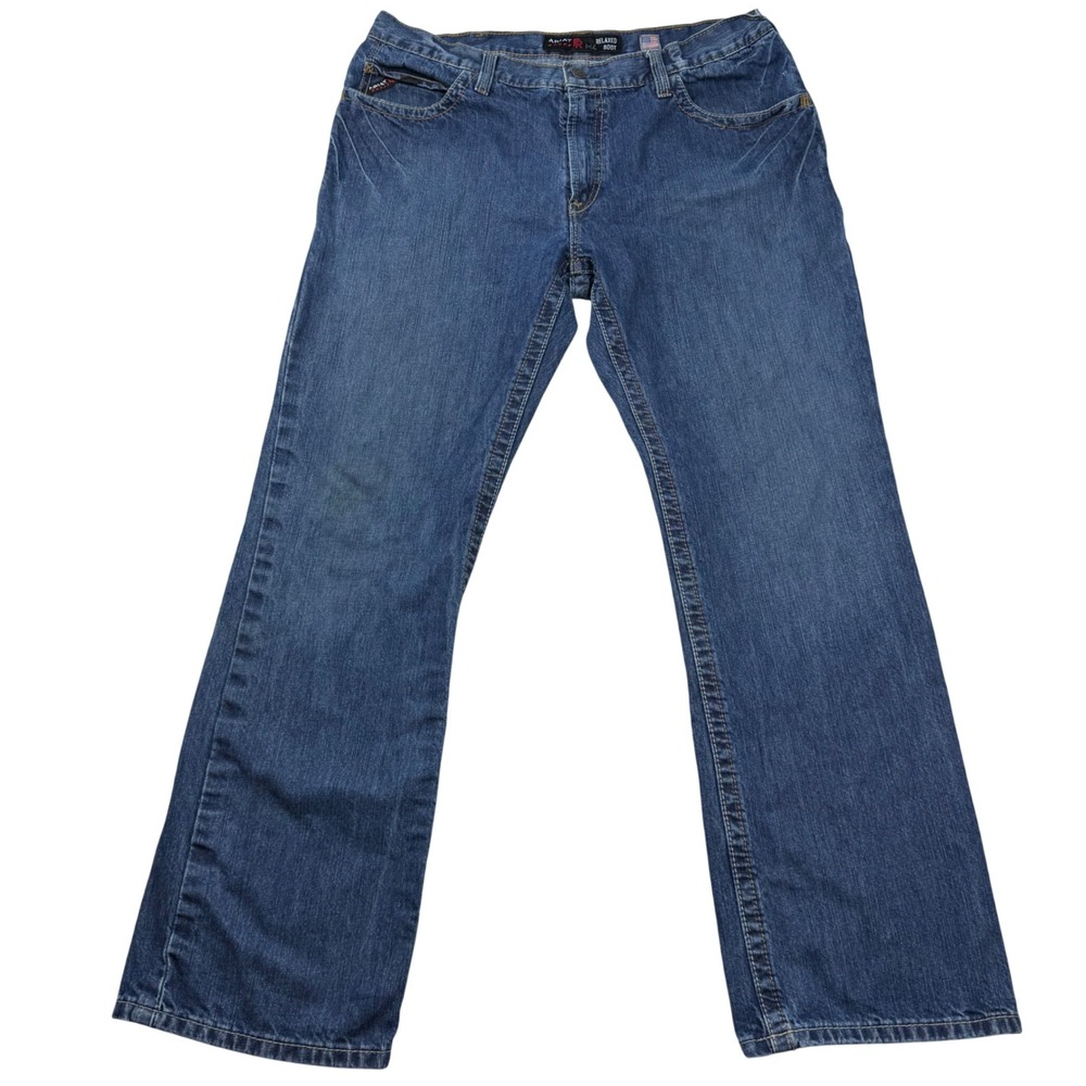 Ariat FR M4 Relaxed Boot Jeans Mens 38x34 Blue Denim Flame Resistant CAT 2